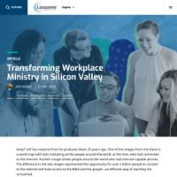Screenshot of Transforming Workplace Ministry in Silicon Valley webpage